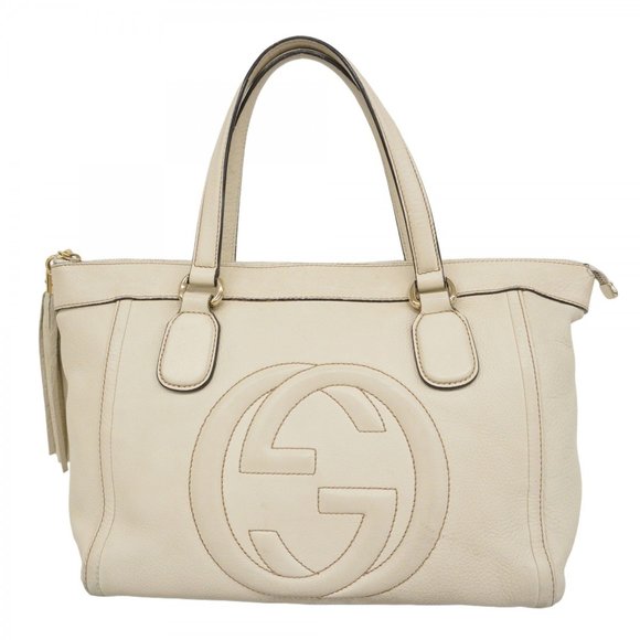 Gucci Soho Handbag 282307 Leather Beige Champagne Women's - Picture 1 of 16